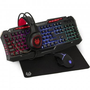 Kit Gaming A+ HL1, 4 in 1,Tastatura, Mouse, Casti, Mousepad, USB, Negru